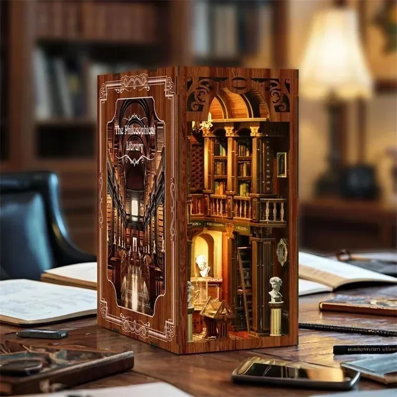 The philosophical Library Book - Diy Wooden Book Nook Kit Shelf Insert recension och pris