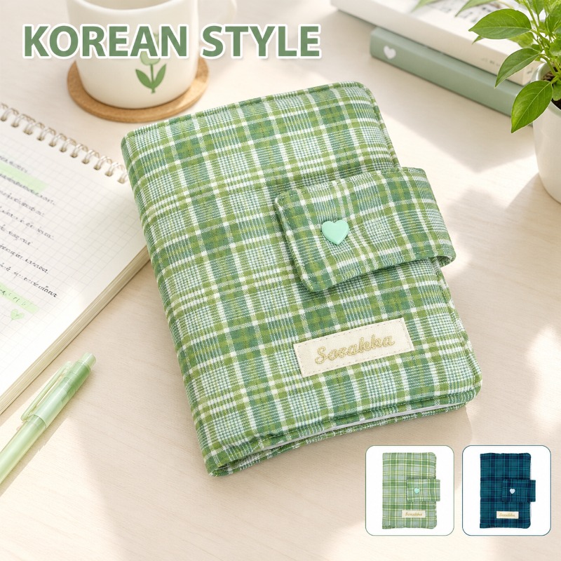 Green White Gingham Hand-journ - Stationery Books recension och pris