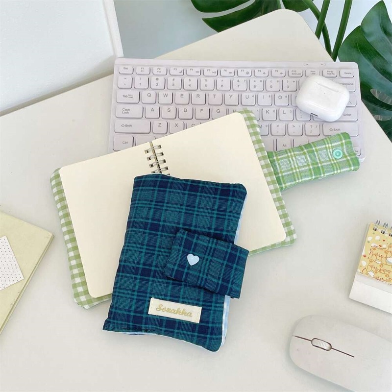 Green White Gingham Hand-journ - Stationery Books recension och pris
