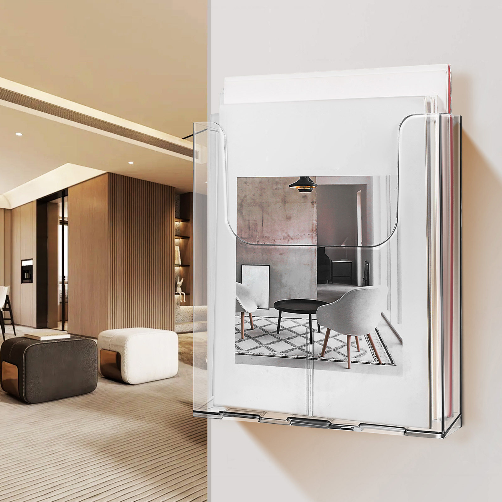 4Pcs Wall Brochure Holder Acry - Magazines recension och pris