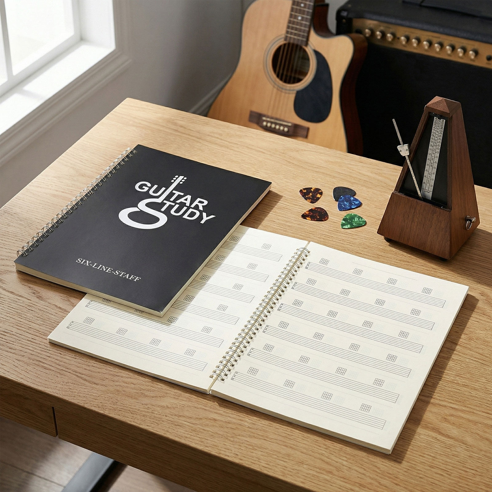 2Pcs 6 String Guitar Tablature - Blank Sheet Music Notebook recension och pris