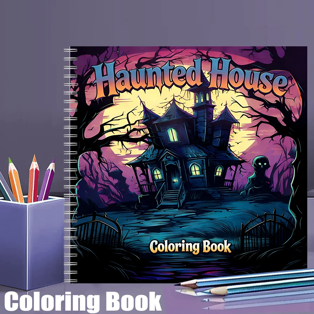 Haunted House Coloring Book fo - Adult Coloring Book Stress Relief recension och pris
