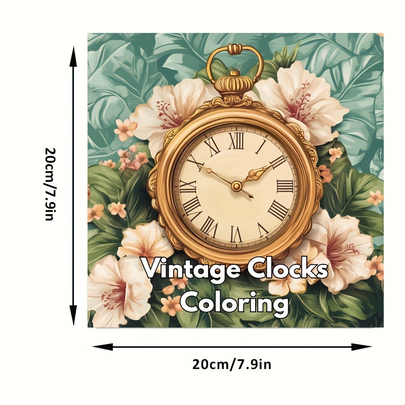 28 Pages Vintage Clocks Colori - Adult Coloring Book Stress Relief recension och pris