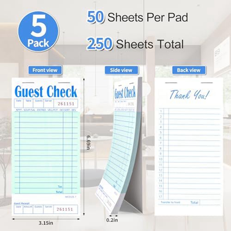 5 Pack Guest Check Books, Serv - Books recension och pris