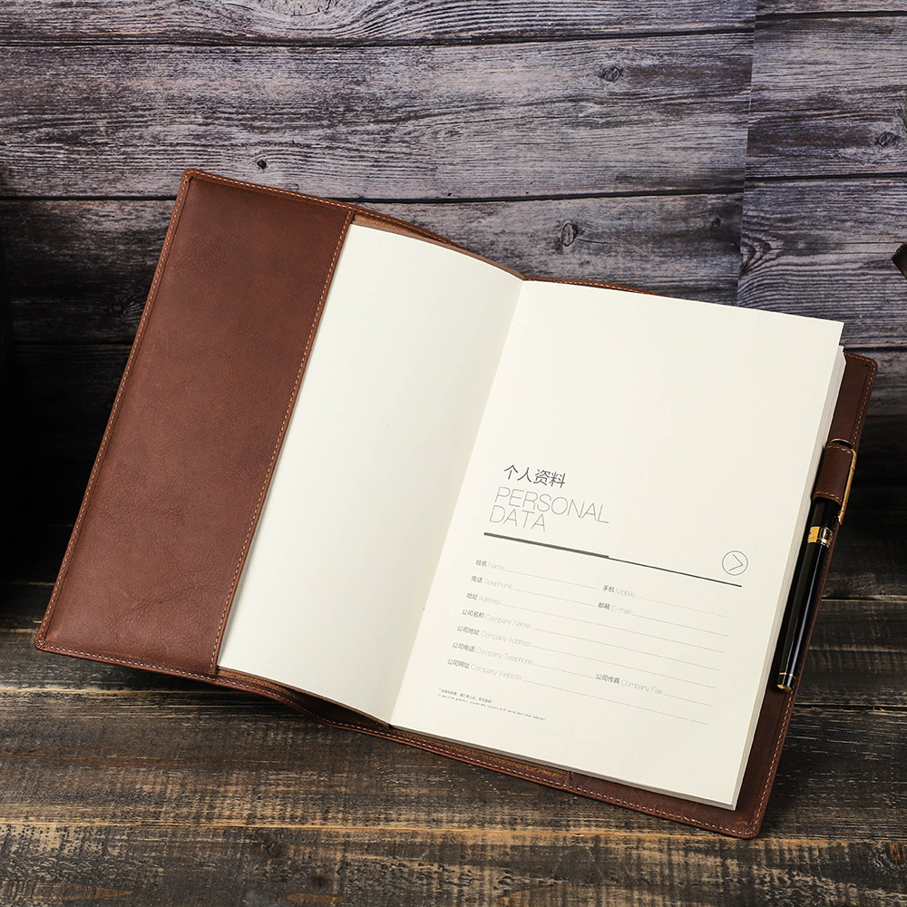 Retro Genuine Leather Book Cov - Stationery Books recension och pris