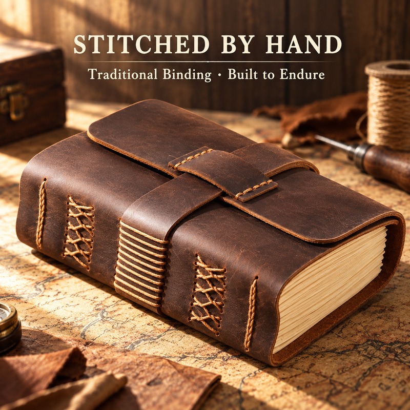 Handmade Leather Traveler Note - Vintage Leather Journal Notebook recension och pris